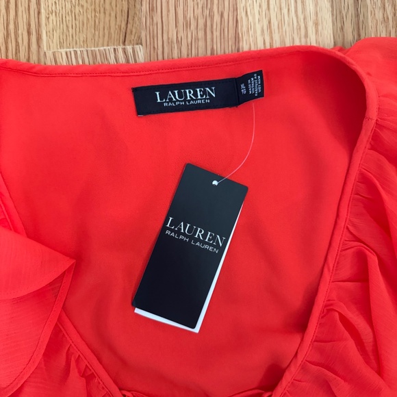 Lauren Ralph Lauren Women’s Orange Long Sleeve Blouse - Picture 7 of 11
